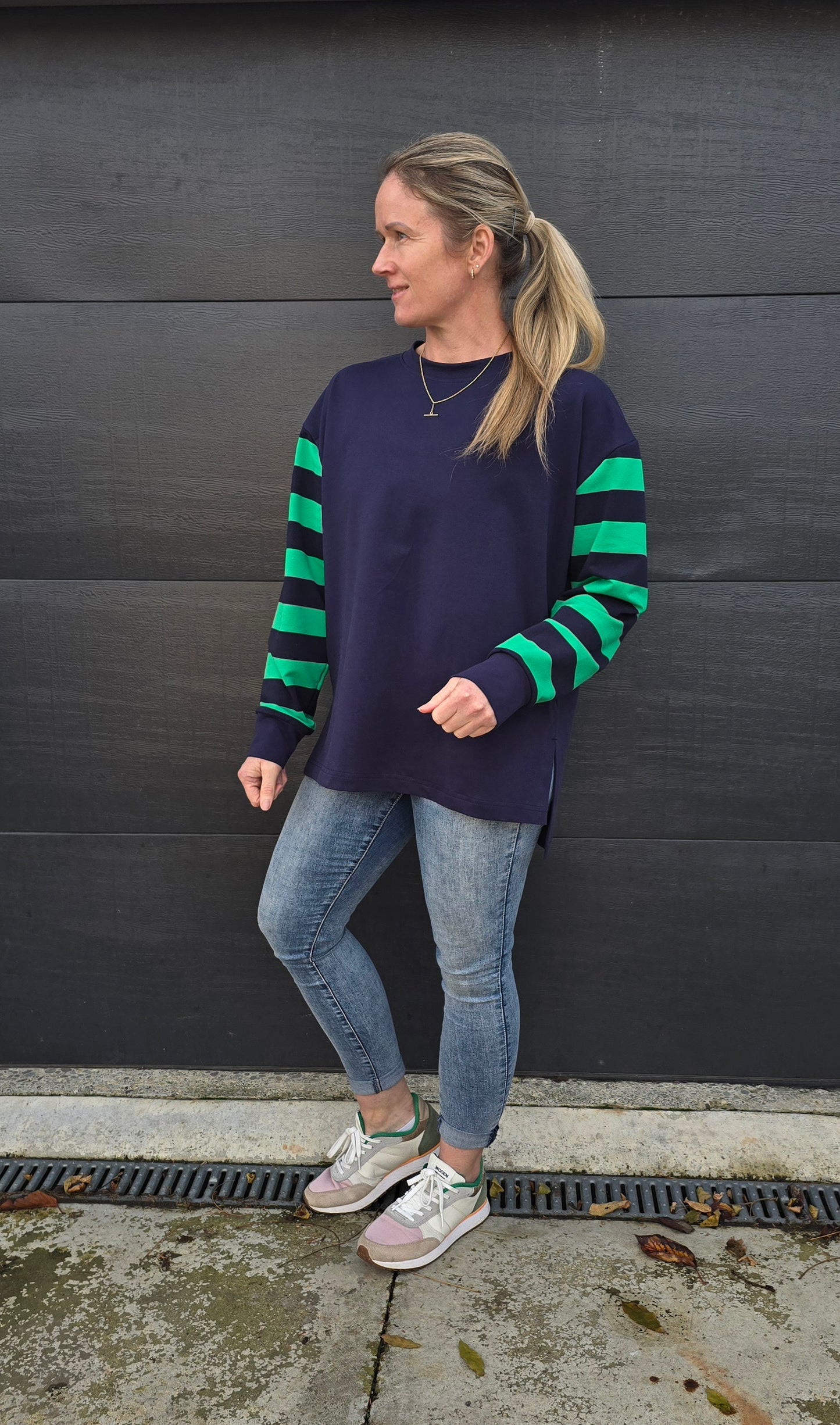 Weekender sweat - Navy/Green
