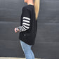 Taylor Top - Black/stripe sleeve/floral