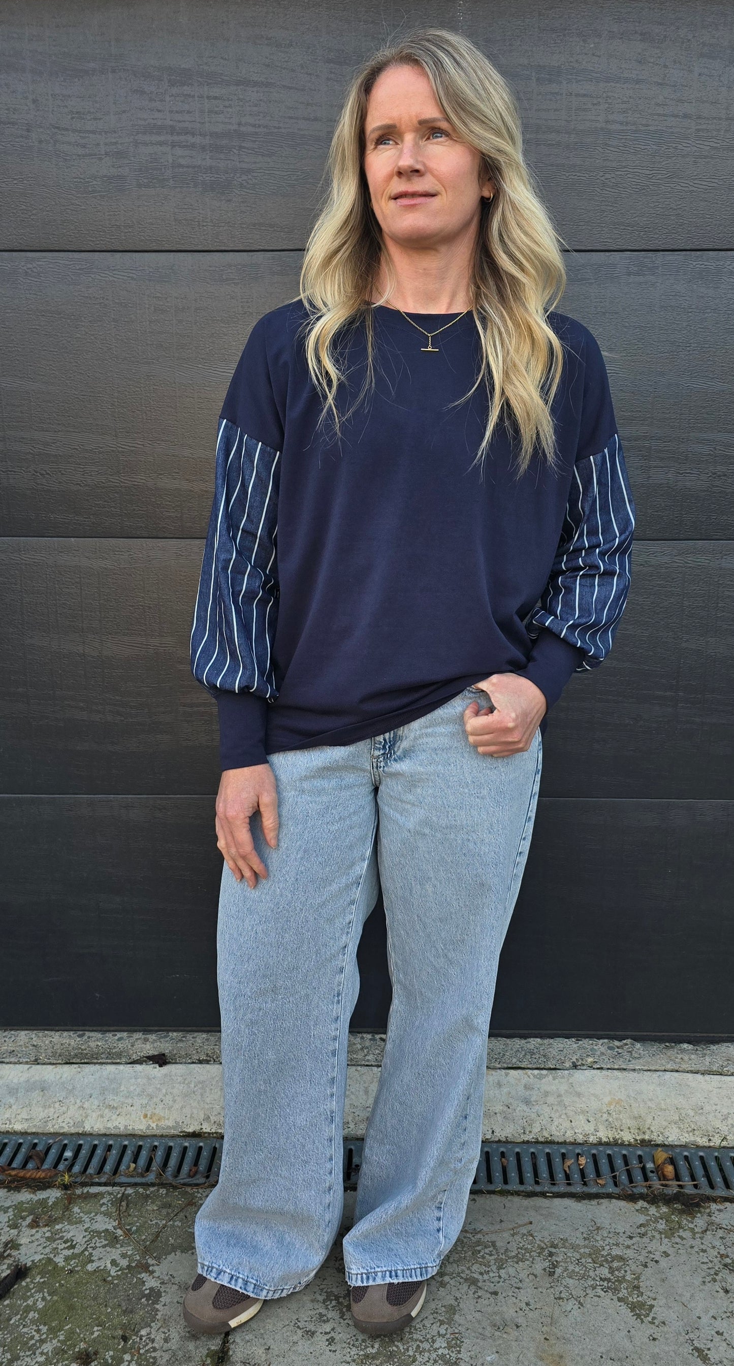 Taylor Top - Navy/ denim stripe - coming soon!