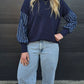 Taylor Top - Navy/ denim stripe - coming soon!