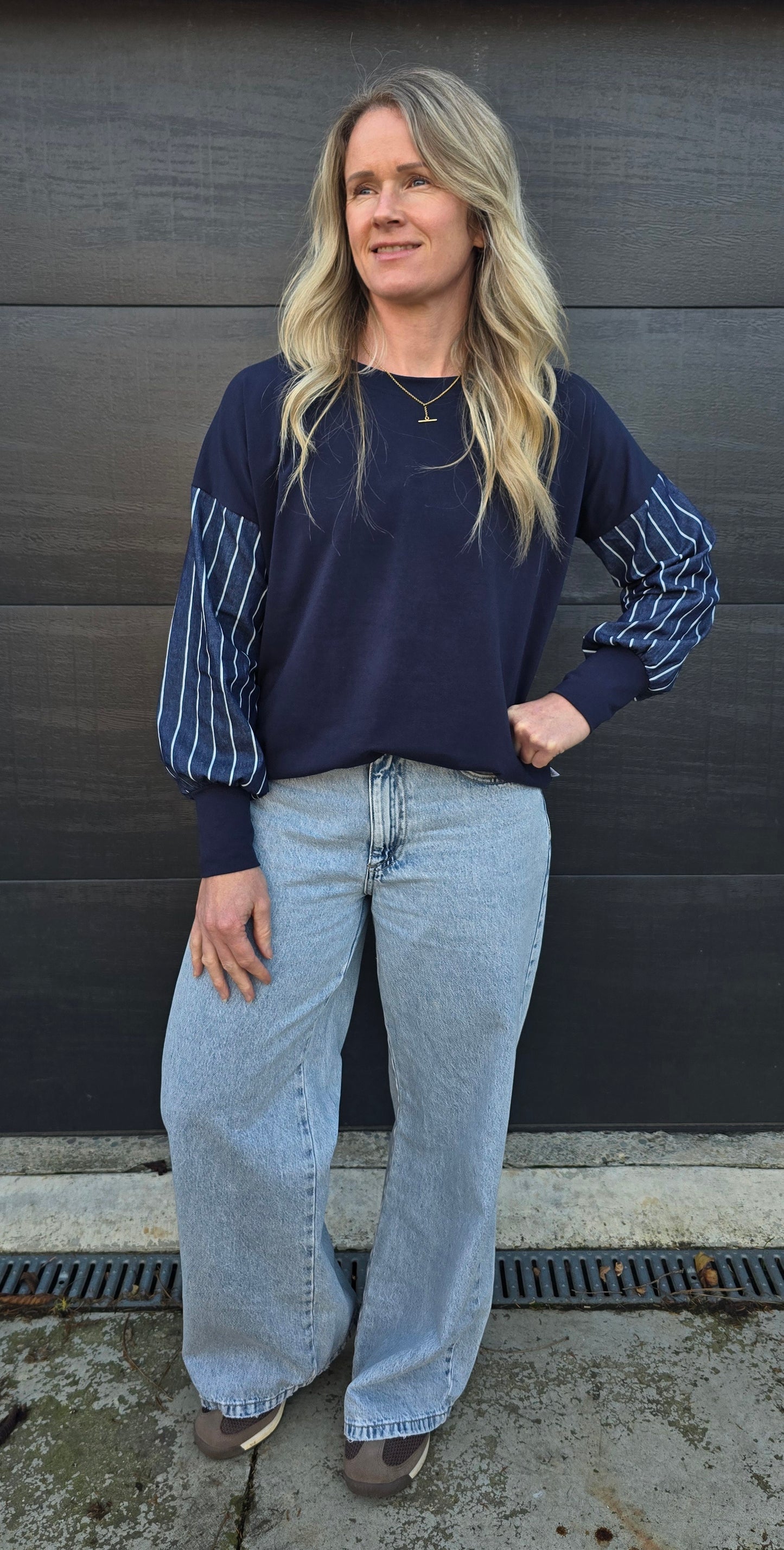 Taylor Top - Navy/ denim stripe - coming soon!