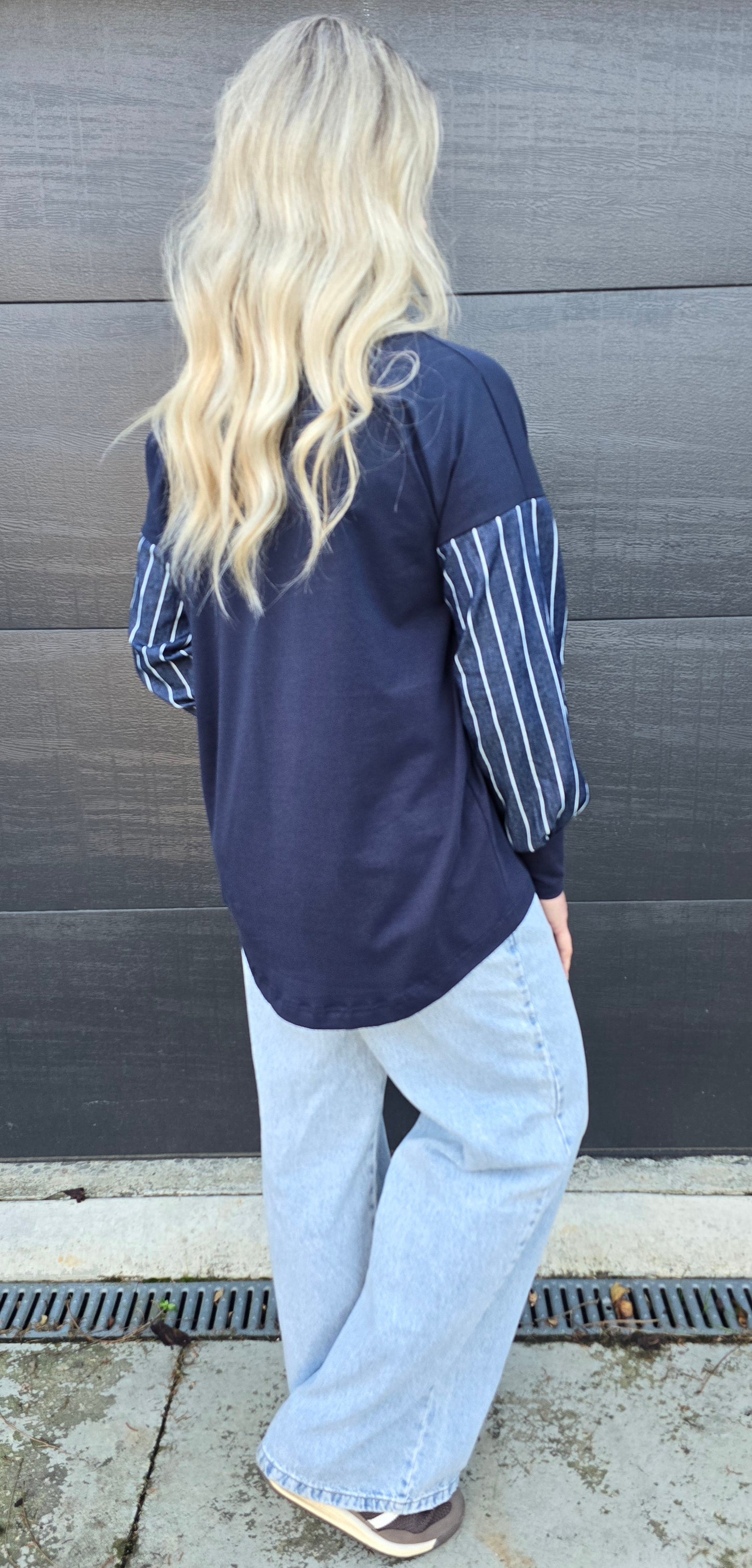 Taylor Top - Navy/ denim stripe - coming soon!
