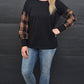 Taylor Top - black/ nutmeg check