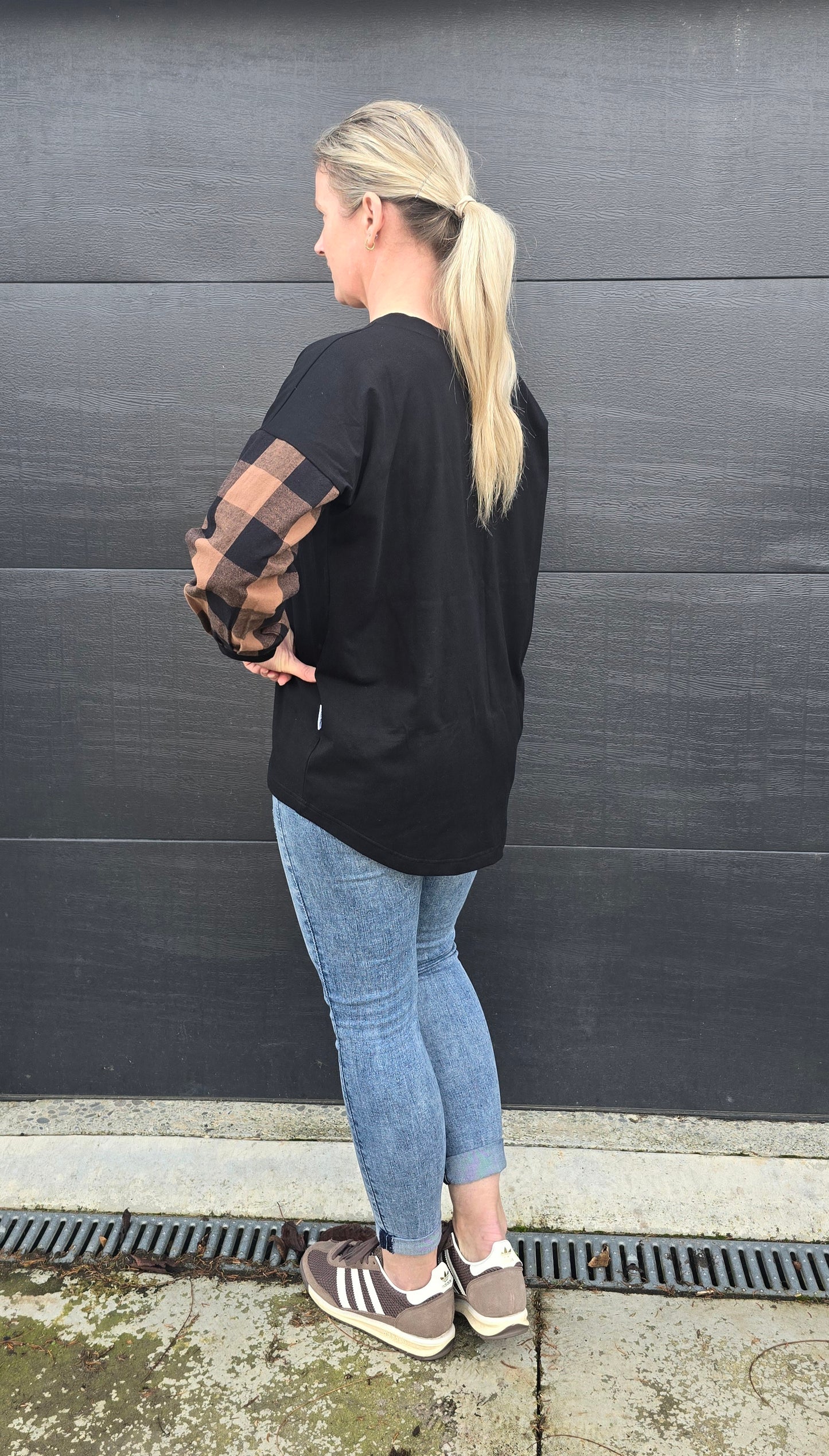 Taylor Top - black/ nutmeg check