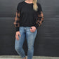 Taylor Top - black/ nutmeg check