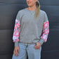 Riley sweat - Grey/ pink floral