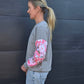 Riley sweat - Grey/ pink floral