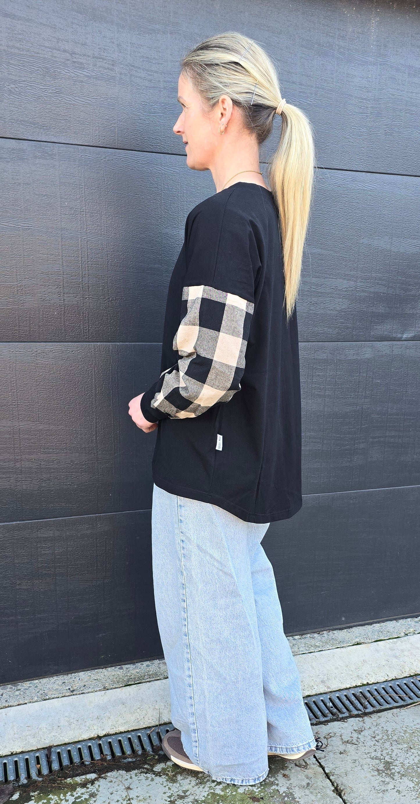 Taylor Top - black/beige check