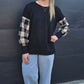 Taylor Top - black/beige check