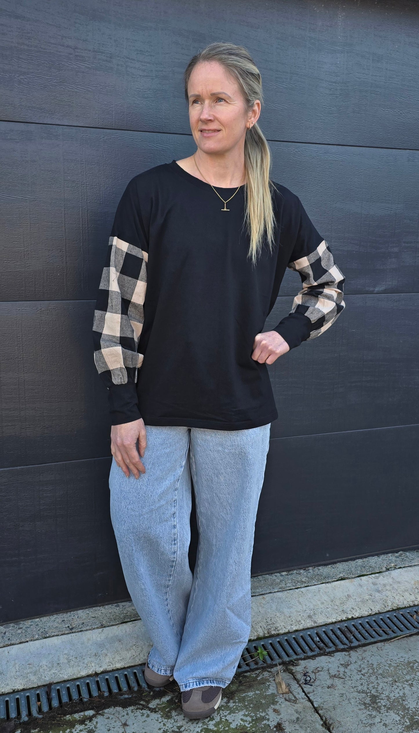 Taylor Top - black/beige check