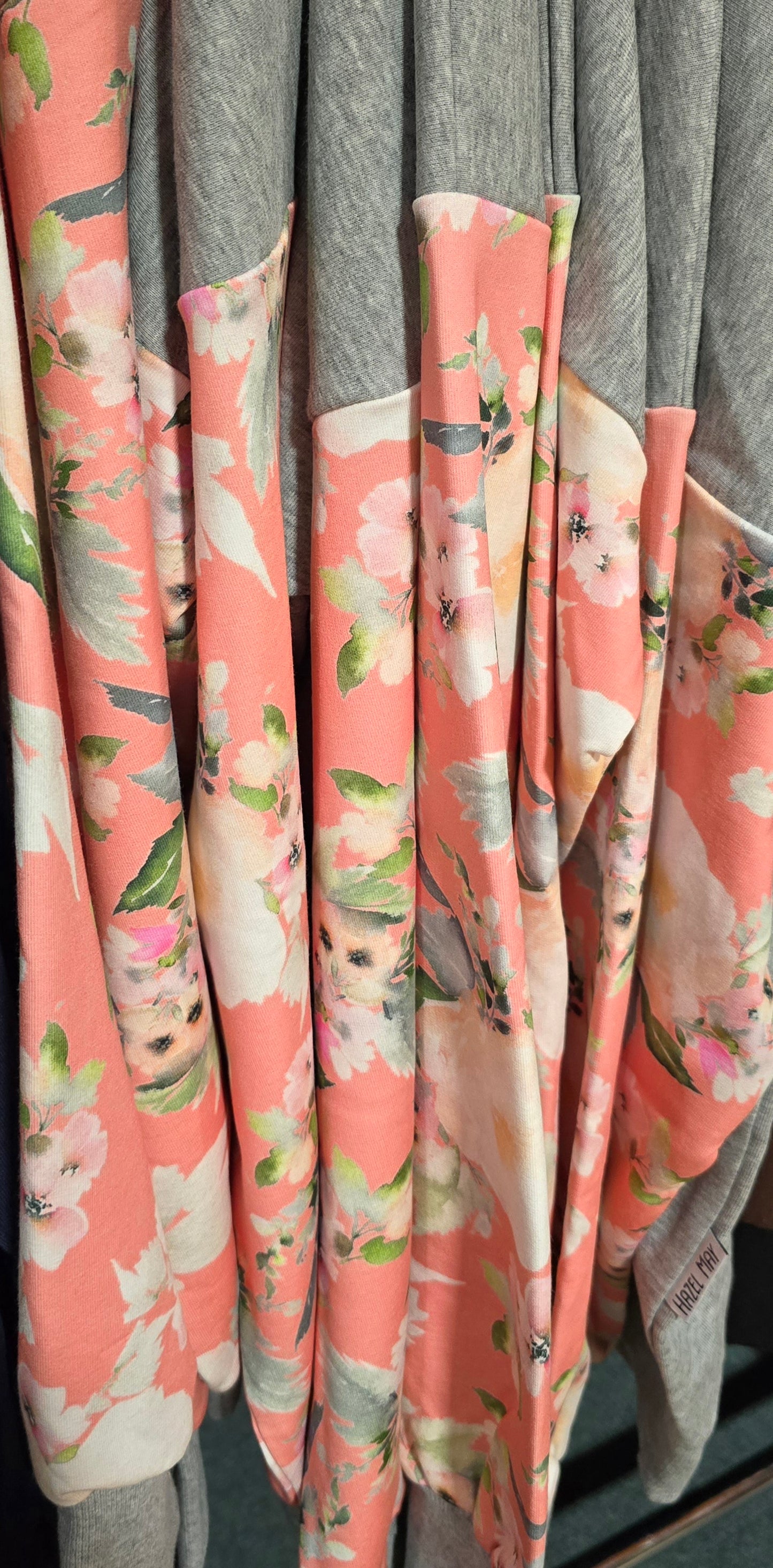 Riley sweat - Grey/ pink floral