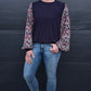 Lisa top - navy/dainty floral