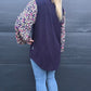 Lisa top - navy/dainty floral