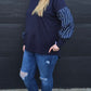 Taylor Top - Navy/ denim stripe