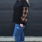 Taylor Top - black/ nutmeg check
