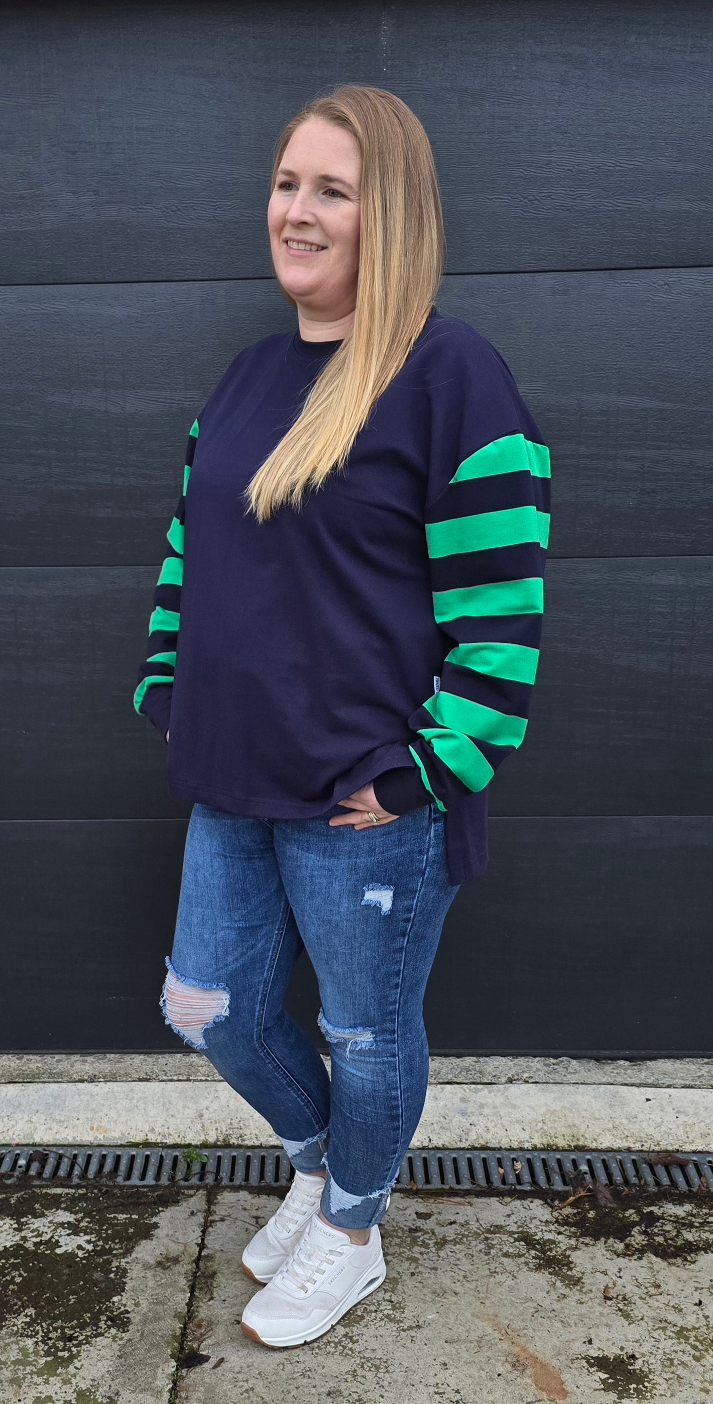 Weekender sweat - Navy/Green