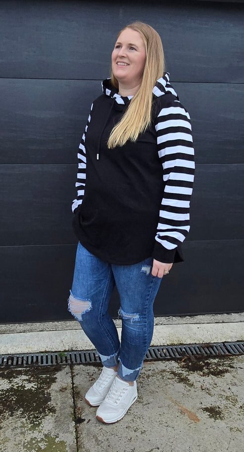 Harper hoodie - Black/white
