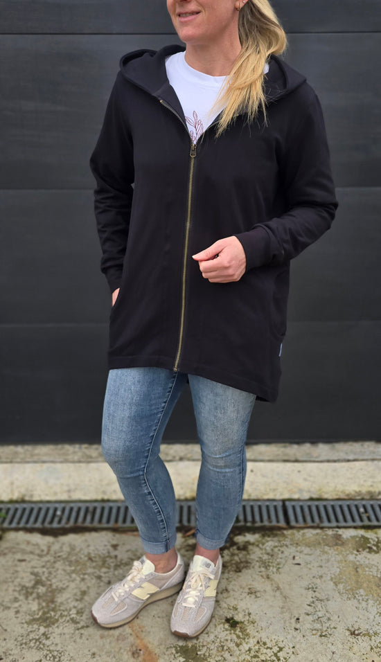 Black zip cardi