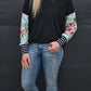 Taylor Top - Black/ mint floral