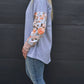 Taylor Top - Grey Marle/vintage floral