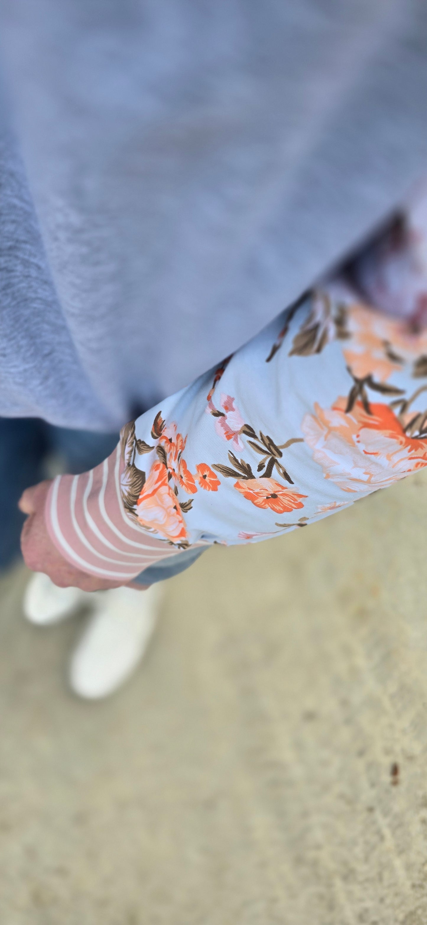 Taylor Top - Grey Marle/vintage floral