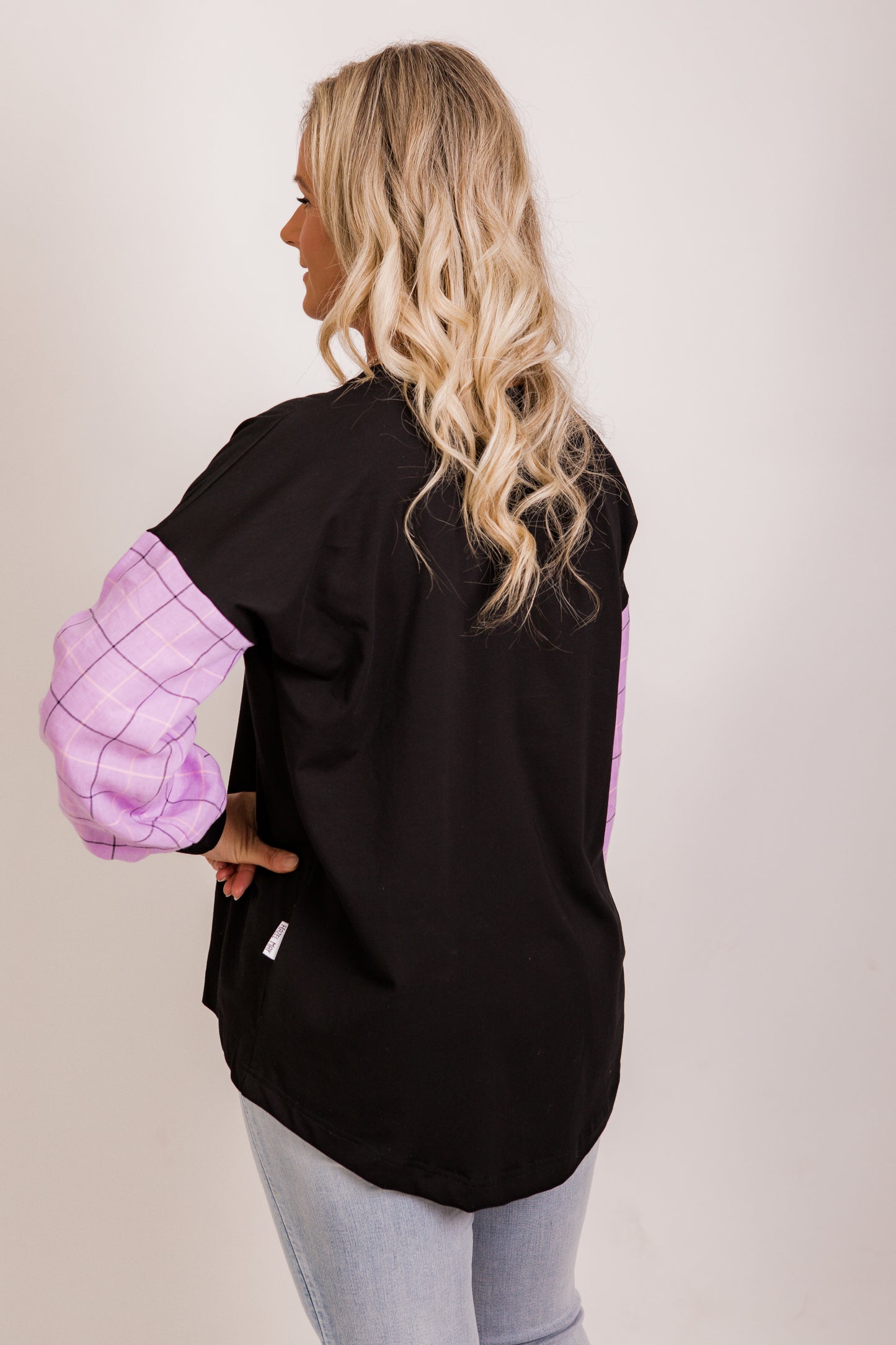 Taylor Top - lilac/pink/ black check