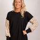 Taylor Top - beige/pink/ black check