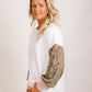 Taylor Top - white & sage floral