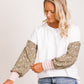 Taylor Top - white & sage floral