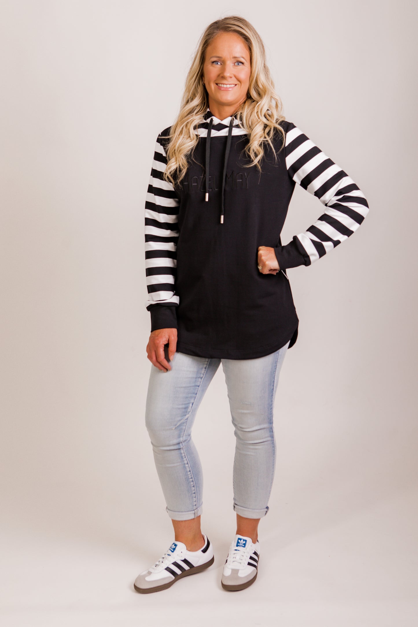 Harper hoodie - Black/white