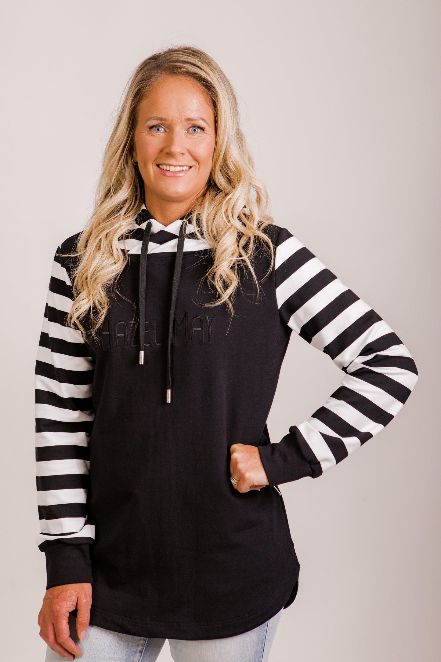 Harper hoodie - Black/white