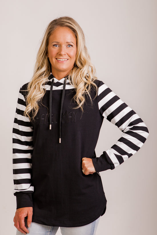 Harper hoodie - Black/white