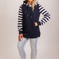Harper hoodie - Navy/white