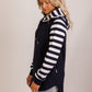 Harper hoodie - Navy/white