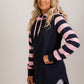 Harper hoodie - Navy/pink