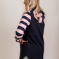 Harper hoodie - Navy/pink