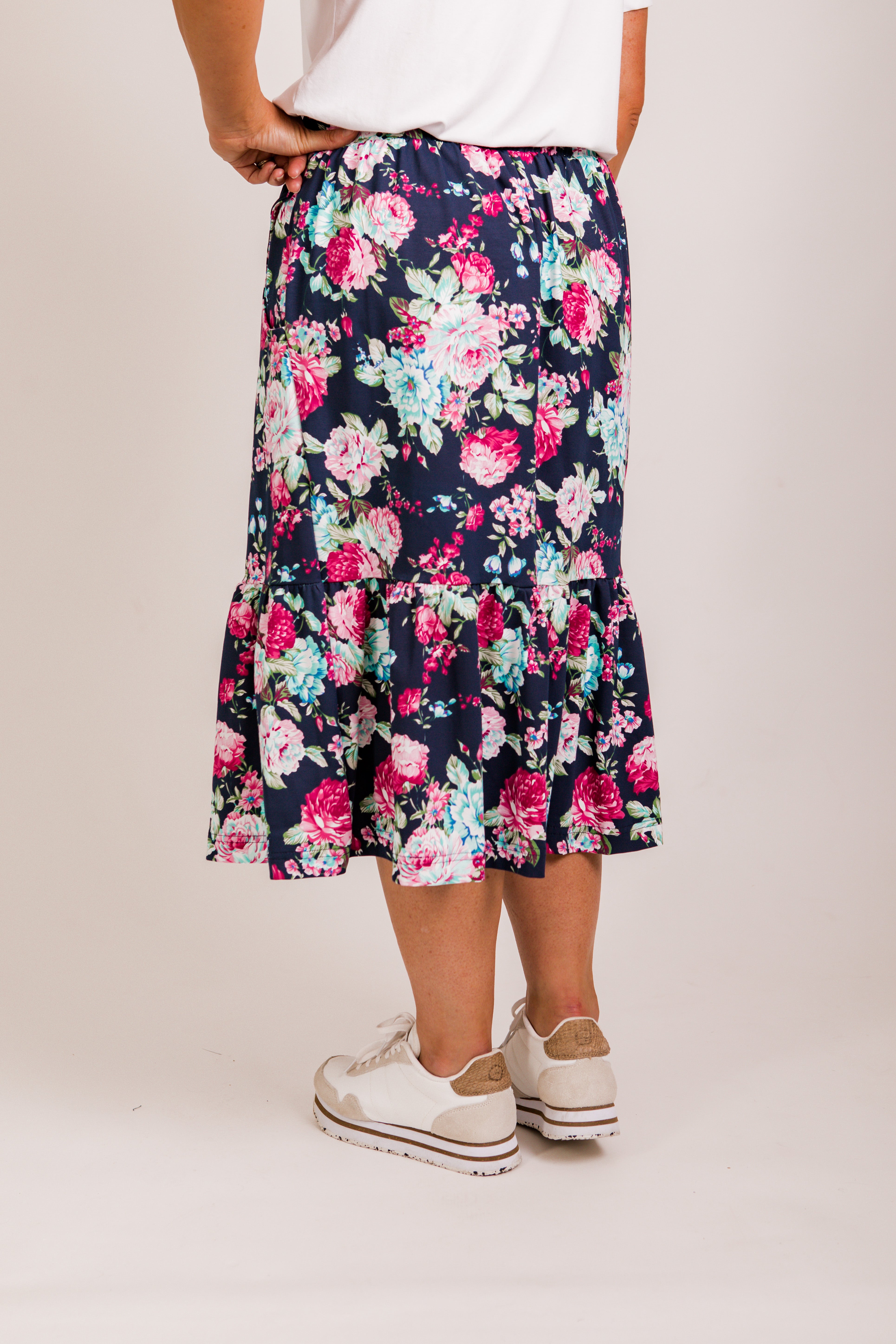 Harriet skirt - knit navy floral