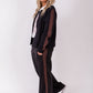 Short curve neck cardi - Blk/choc