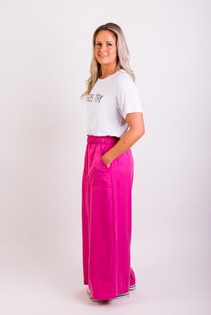 Wide leg pants - Hot pink – Hazel May NZ