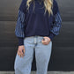 Taylor Top - Navy/ denim stripe - coming soon!