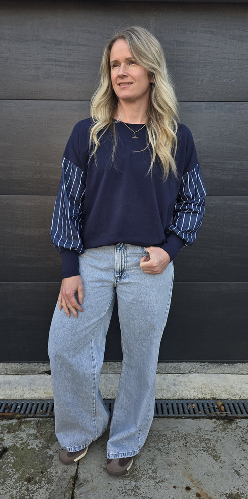 Taylor Top - Navy/ denim stripe - coming soon!