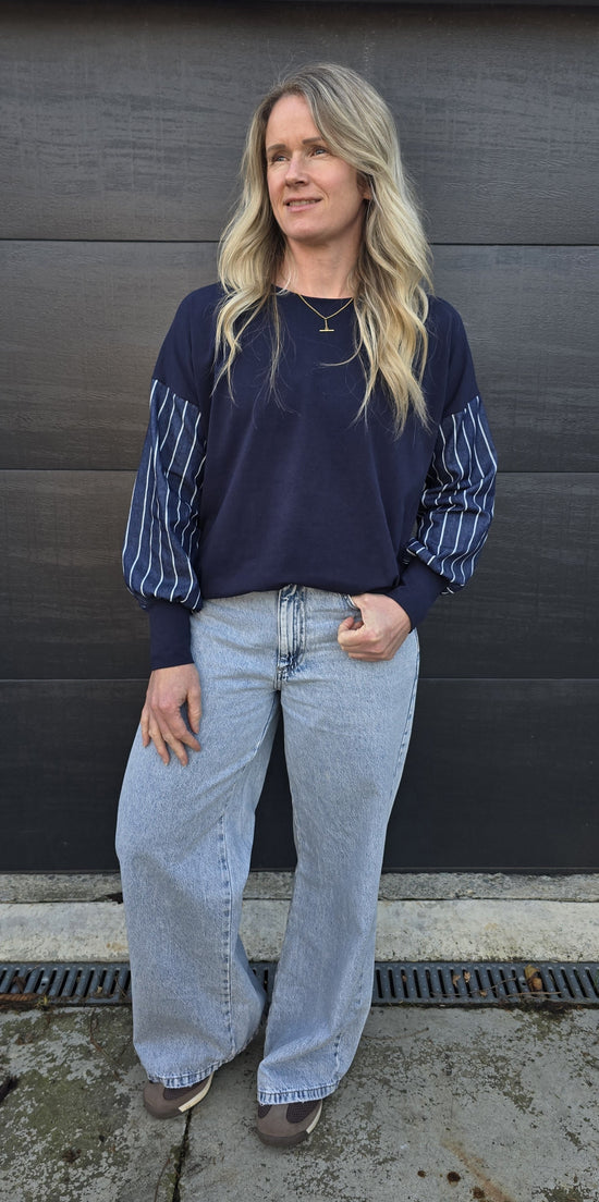 Taylor Top - Navy/ denim stripe - coming soon!