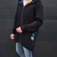 Black and Mint Peony zip cardi