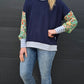 Gracie Top - navy/floral/ stripe