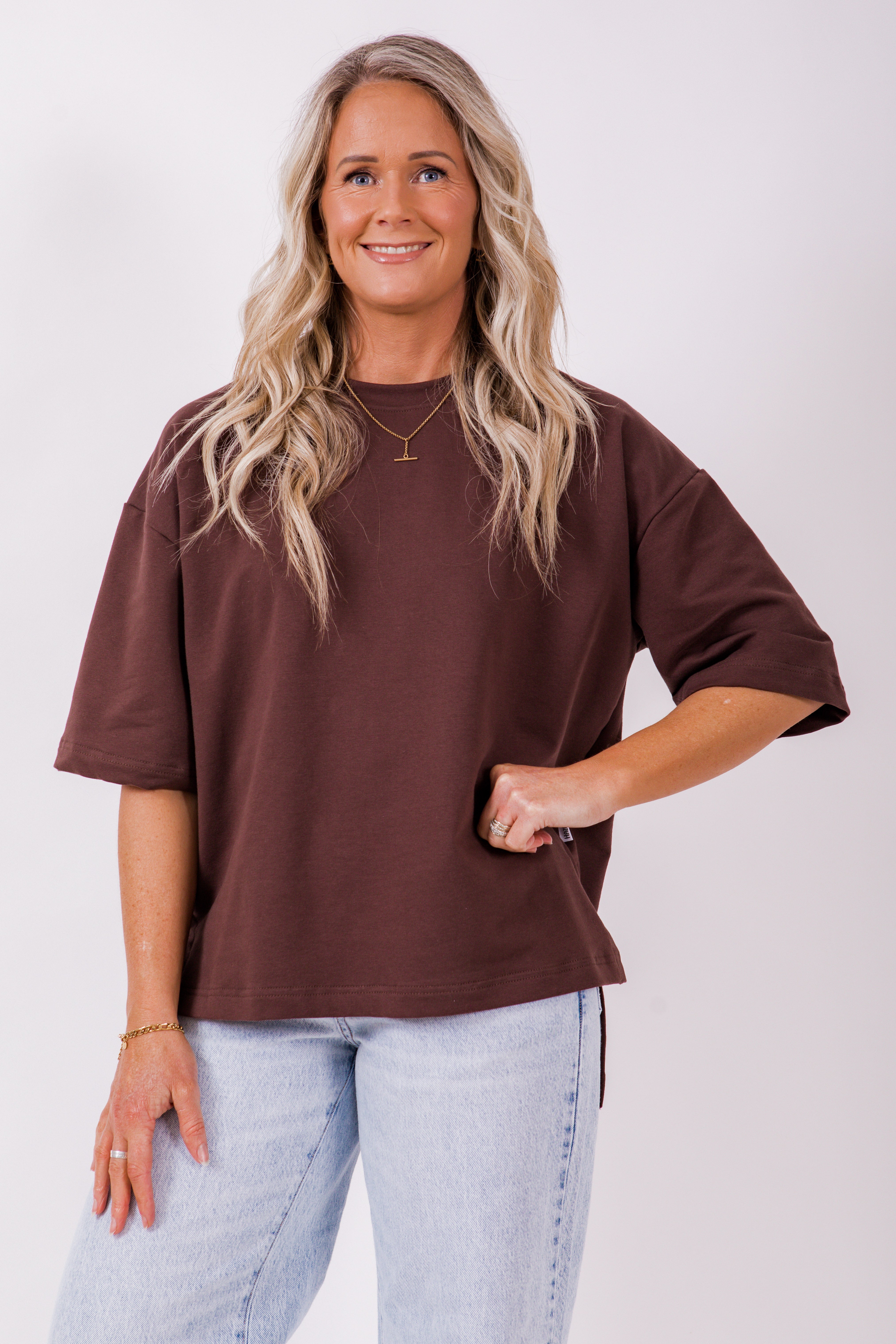 Weekender short sleeve sweat- Chocolate
