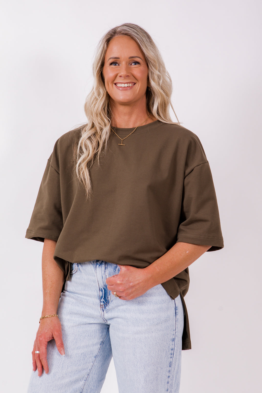 Weekender short sleeve sweat- khaki