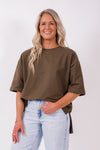 Weekender short sleeve sweat- khaki