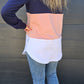 May sweat - navy/blush/white