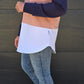 May sweat - navy/blush/white