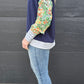 Gracie Top - navy/floral/ stripe